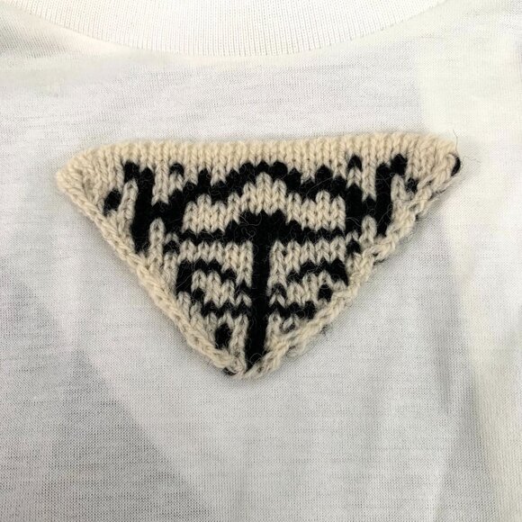 Prada Milano Nero & Bianco Short-Sleeve Sable Jersey Dress W/ Triangle Detail Si - Picture 11 of 11